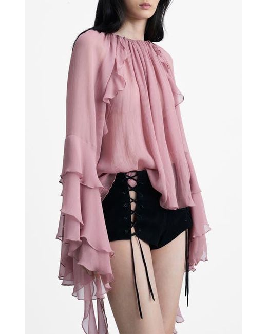 ruffle bell sleeve top