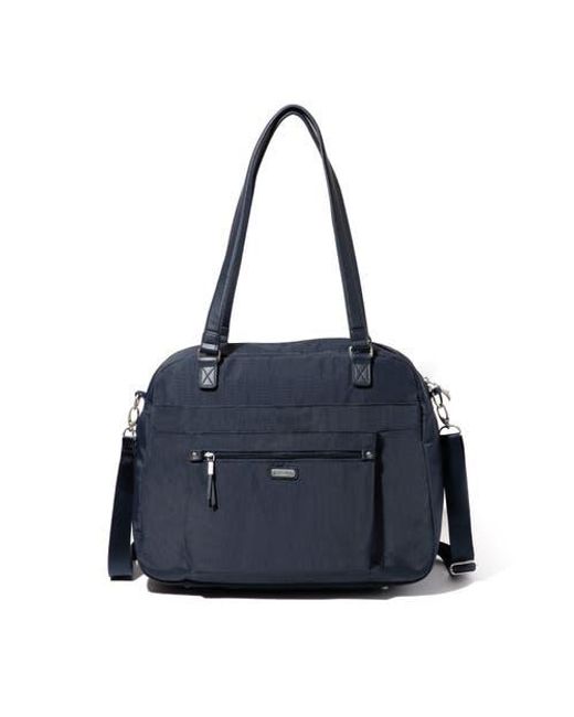 Baggallini Blue Overnight Expandable Laptop Tote Bag With Rfid Wristlet