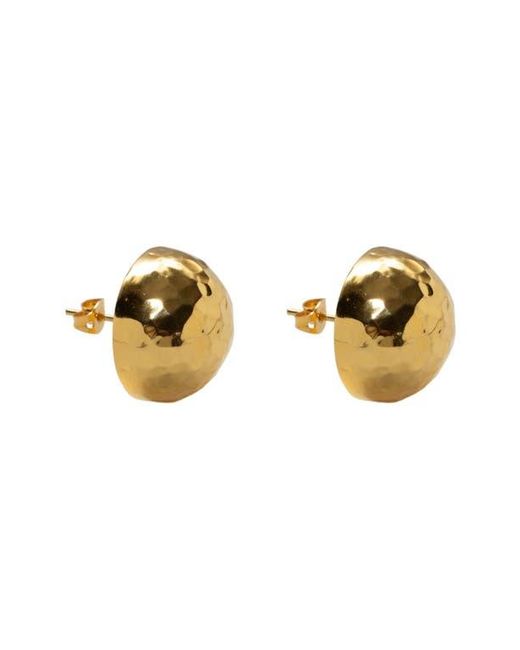 Argento Vivo Metallic Hammered Button Stud Earrings