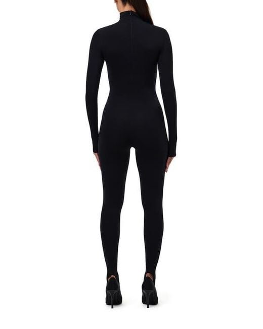 Naked Wardrobe Black Long Sleeve Stirrup Jumpsuit