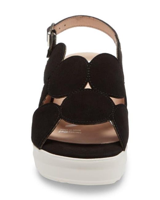 Wonders Black Platform Sandal