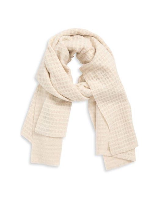 Rag & Bone Natural Joni Recycled Wool Blend Waffle Scarf