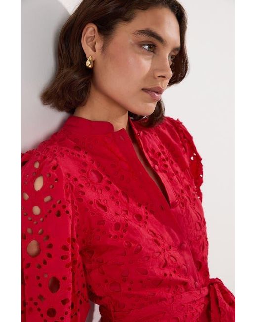 Karen Millen Red Woven Tie Waist Mini Dress
