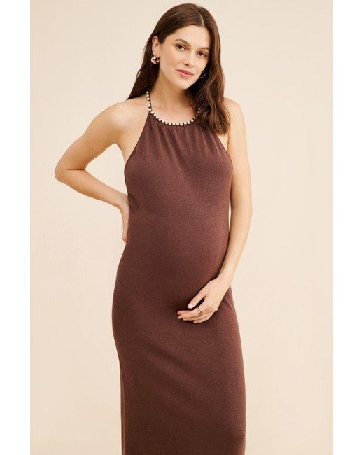 emilia halter smocked dress GEORGE Emmi Midi in Brown Mini dress