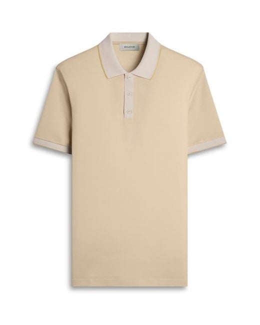 Bugatchi Natural Three Button Cotton Polo for men