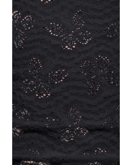 Lioness Black Tidal Pointelle Asymmetric Midi Skirt