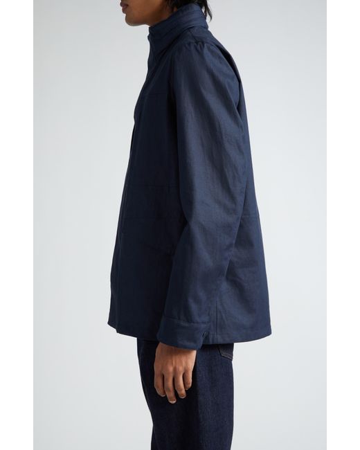 Herno Blue Laminar Waterproof Linen Field Jacket for men