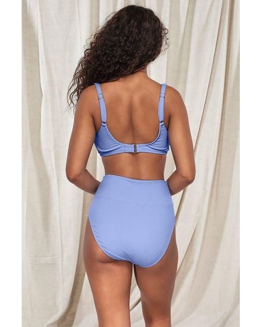 Pacifica by Sunsets Women's Blue Hannah High Waist Bikini Swim Bottoms