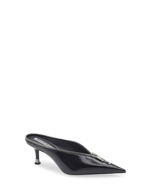 Alexander Wang Black Akila Zip Pointed Toe Mule Pump