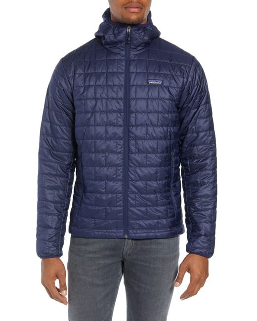 Patagonia Blue Nano Puff Hooded Jacket for men