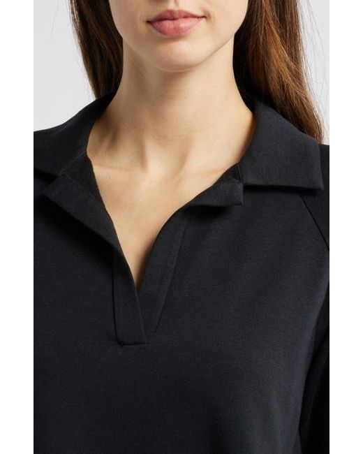 Eileen Fisher Black Johnny Collar Tunic Top