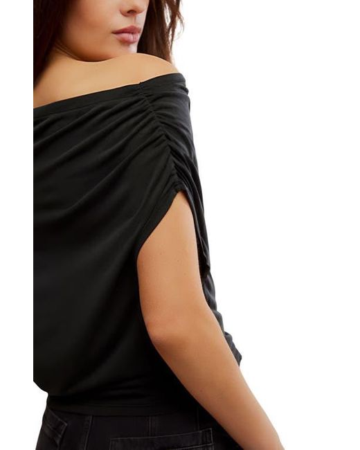 Free People Black Blake Off The Shoulder Knit Top