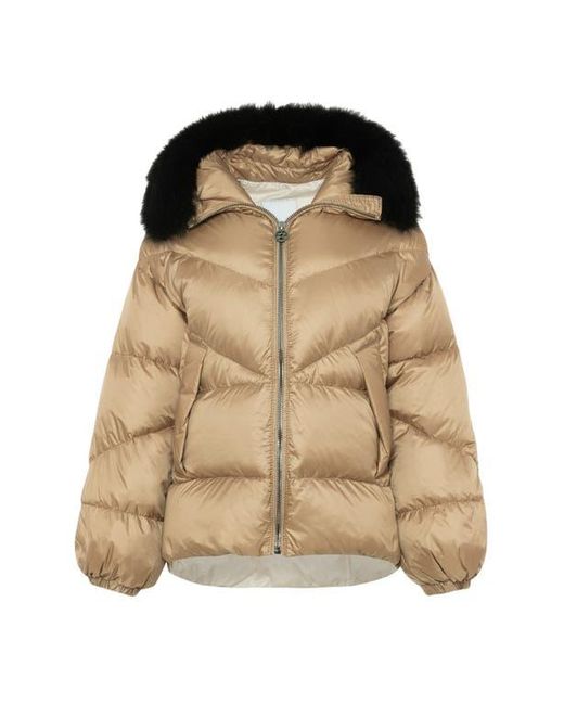 Gorski Natural Apres-Ski High-Low Jacket With Toscana Detachable Trim