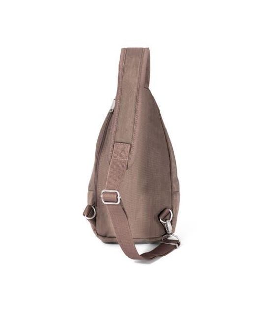Baggallini Brown Securtex Anti-Theft Daytripper Sling Bag