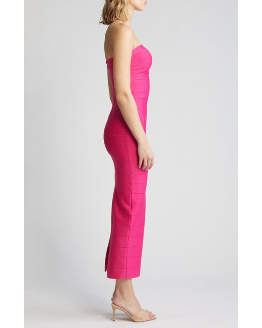 Bebe Pink Strapless Bandage Dress