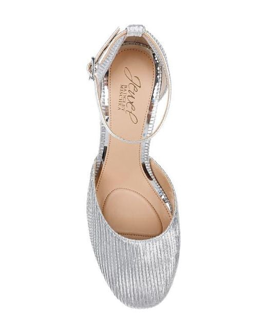 Badgley Mischka White Stephanie Ankle Strap Platform Pump