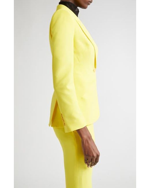 Alexander McQueen Yellow Peaked Lapel One-Button Blazer