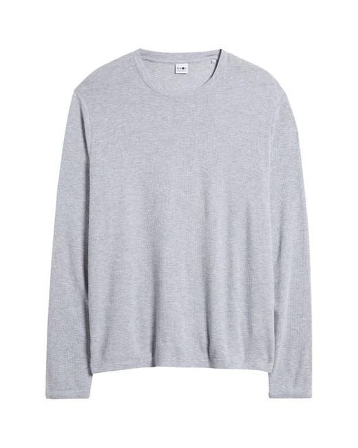 NN07 Gray Clive Long Sleeve Waffle Knit Tee for men