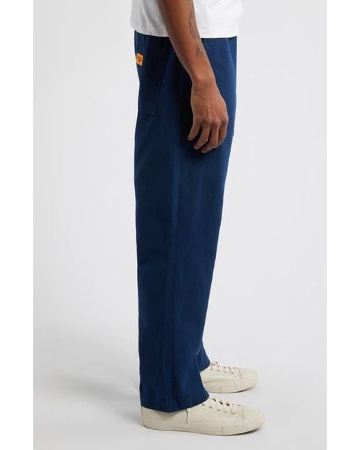 Service Works Blue Organic Cotton Canvas Drawstring Chef Pants for men