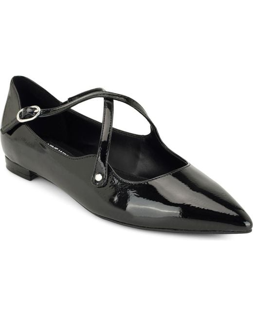 Nine West Black Jarry Pointed Toe Flat
