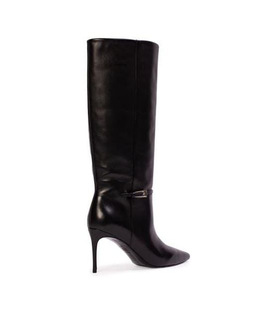Black Suede Studio Black Elo 80 Leather Boot