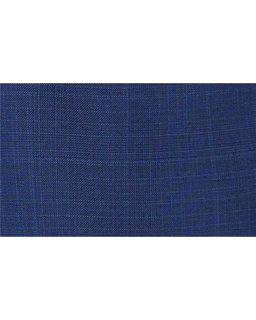 Canali Blue Kei Trim Fit Shadow Plaid Wool Suit for men