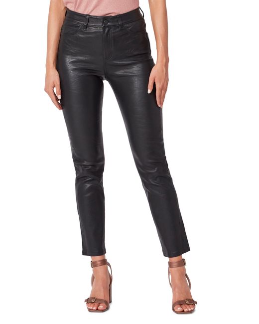 PAIGE Cindy High Waist Leather Pants in Black Lyst