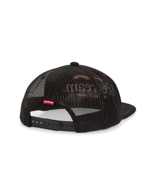 ICECREAM Black Essential Snapback Baseball Cap for men