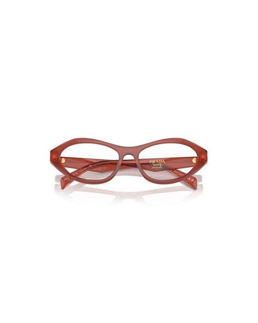 Prada Red 55Mm Irregular Optical Glasses