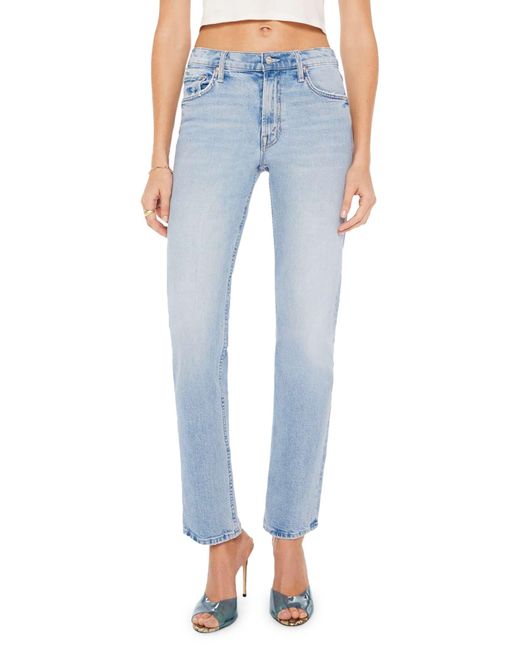 Mother The Smarty Pants Skimp High Waist Straight Leg Jeans in Blue | Lyst