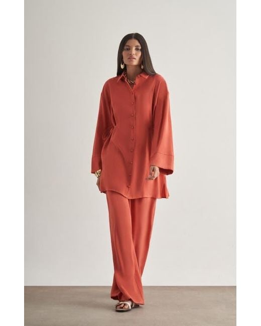 Mizalle Red Side-Tie Tunic