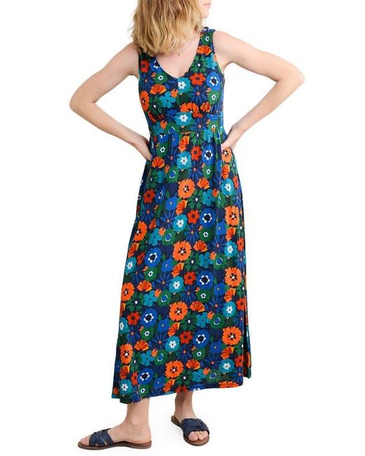 Seasalt Cornwall Blue Polmanter Sleeveless Organic Cotton Jersey Maxi Dress