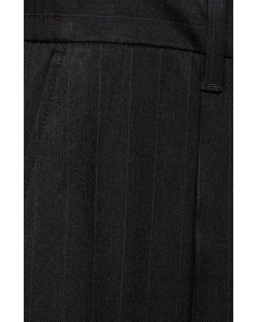 Mango Black Regular Fit Pleated Pants for men