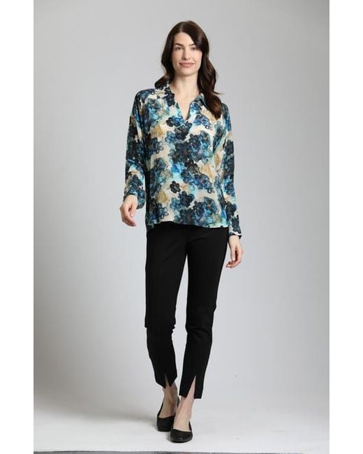 Apny Blue Flowy Top