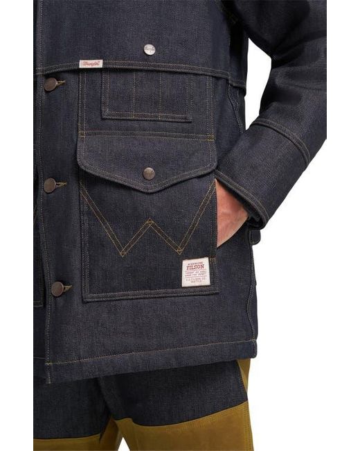 Wrangler Black Filson X Genuine Shearling Collar Packer Jacket for men