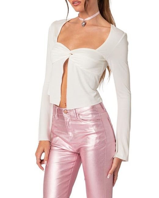Edikted Red Maxine Twist Split Front Top