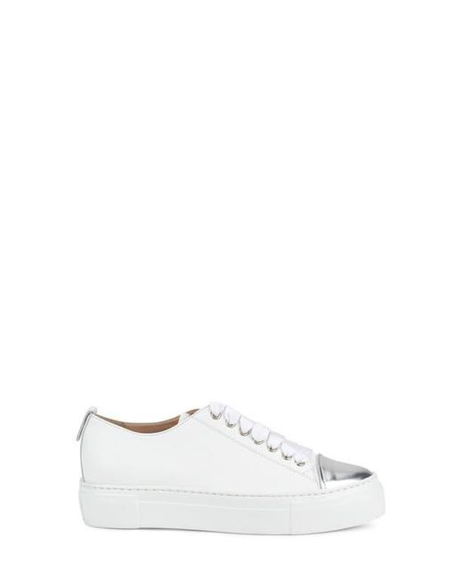 Agl Attilio Giusti Leombruni White Mollie Metallic Toe Platform Sneaker