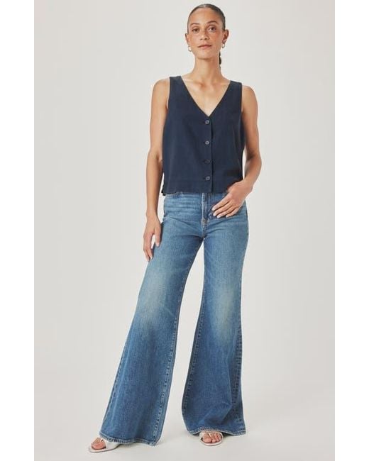 Splendid Blue Adele Linen Blend Vest