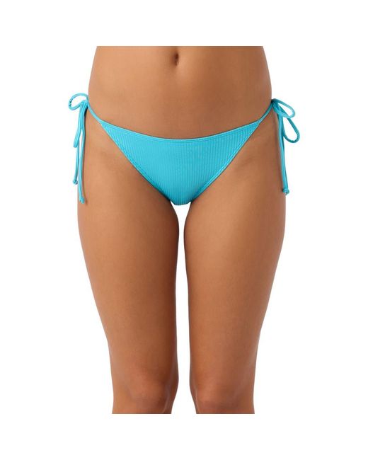 O'neill Sportswear Blue Saltwater Solids Maracas Rib Side Tie Bikini Bottoms