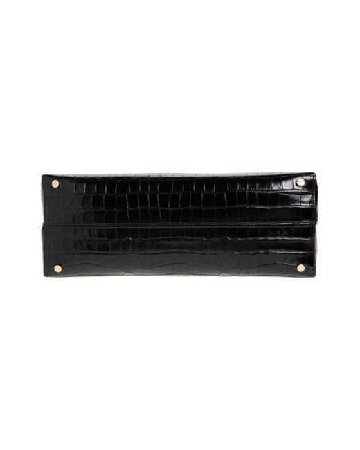 Totême  Black Medium Lounge Croc Embossed Leather Tote