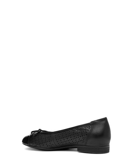 Ara Black Sangria Cap Toe Flat