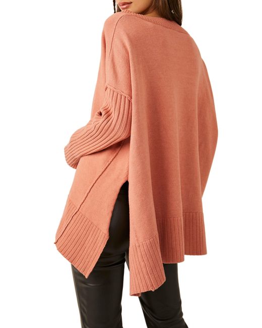 Free People Orion A-line Tunic Sweater in Orange | Lyst