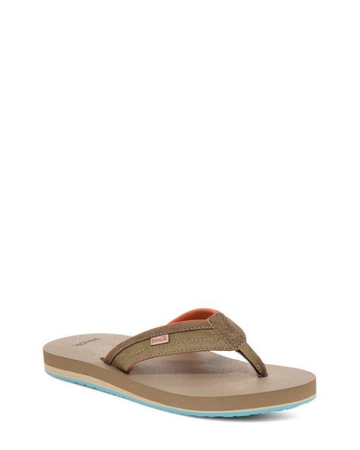 Sanuk Brown Ziggy Water Friendly Flip Flop for men