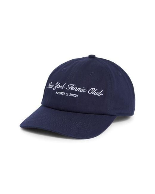 Sporty & Rich Blue New York Tennis Club Cotton Twill Baseball Cap