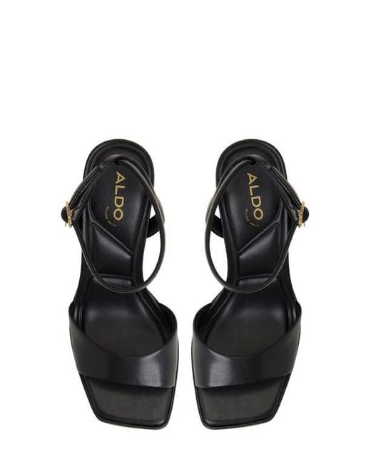 ALDO Black Lothon Ankle Strap Platform Sandal