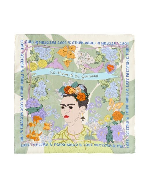 Lost Pattern Blue Little Egret Silk Pocket Square