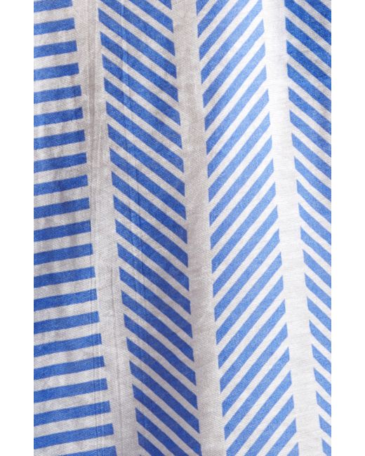 La Vie Style House Blue Stripe Cotton Crop Jacket
