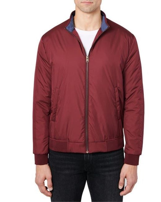 Con.struct Red Solid Padded Hybrid Jacket for men