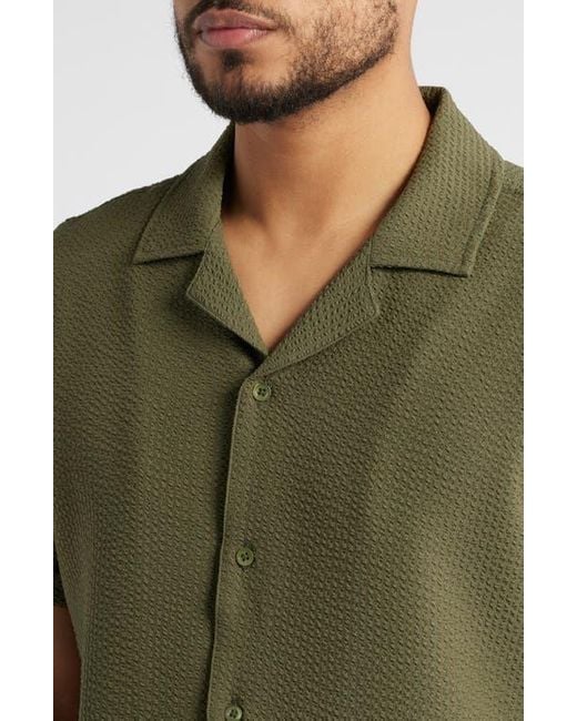 Rails Green Amalfi Short Sleeve Seersucker Button-Up Shirt for men