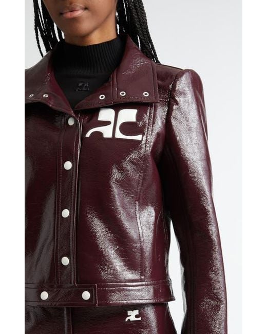 Courreges Brown Re-Edition Vinyl Jacket